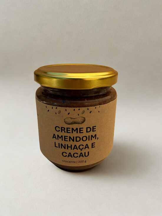 Flaxseed, peanut and cacao cream